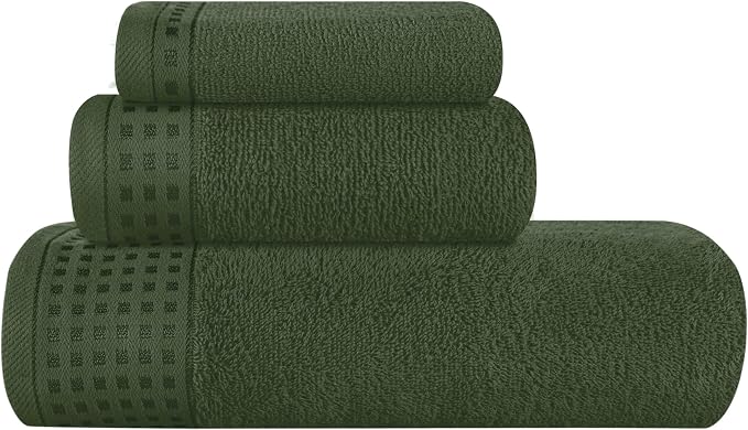GLAMBURG Ultra Soft 3 Pack Cotton Towel Set, Contains a Bath Towel 28x55 inch by GLAMBURG