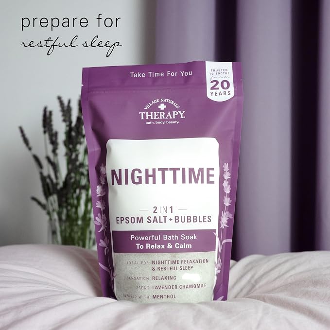 Village Naturals Therapy, Nighttime Foaming Epsom Soak, 36 Oz - Image 5
