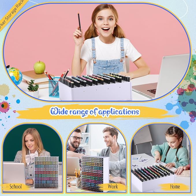 2 Pack Marker Storage Organizer, 600 Slots Total Art Supply Holder - Image 7