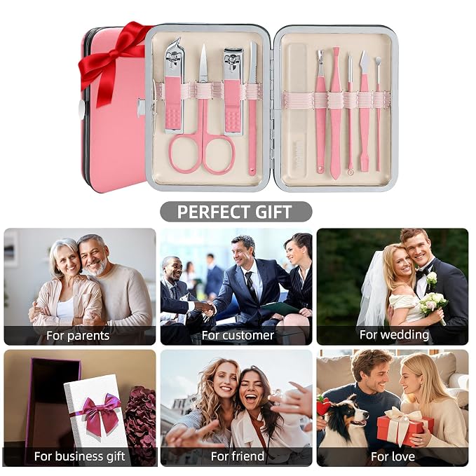 10 in 1 Manicure kit for Women Professional Pink Nail kit, Nail Care kit and - Image 7