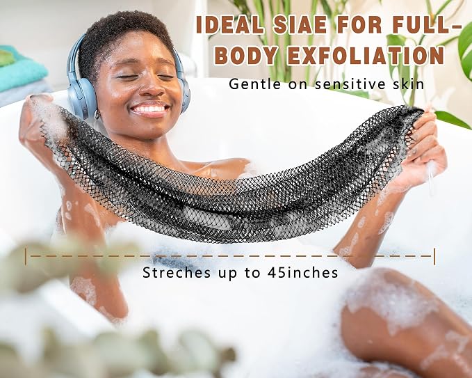 2 Pack African Net Sponge Exfoliating Body Scrubber Bath Sponge - Image 2