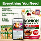HOME GROWN 8 Onion Variety Mix 1600+ Heirloom Non-GMO Seeds - Image 8