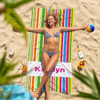 JML Custom Beach Towel with Name, Personalized Microfiber Beach Towel with Name - Image 7
