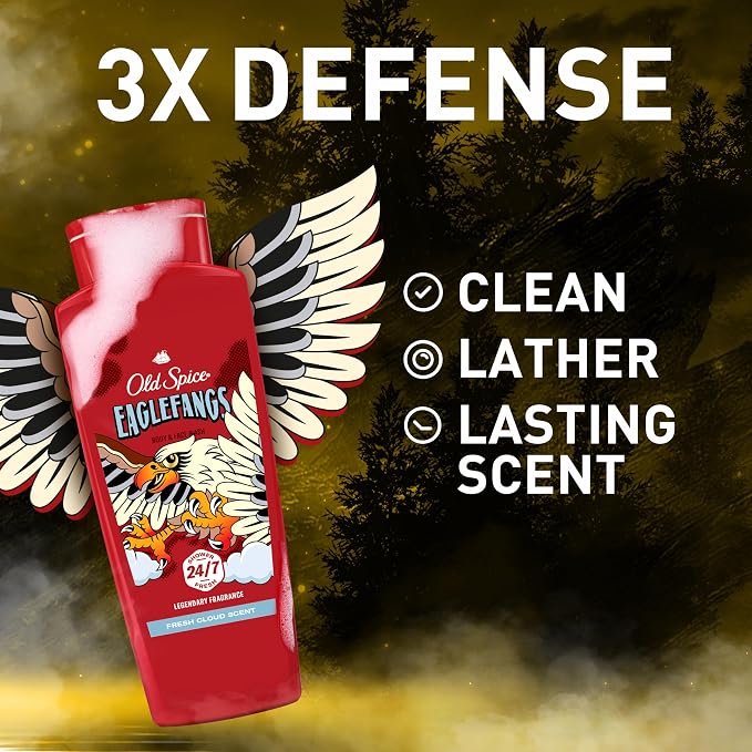 Old Spice Cleansing Body Wash for Men, 3X Defense, 24/7 Shower Fresh - Image 2