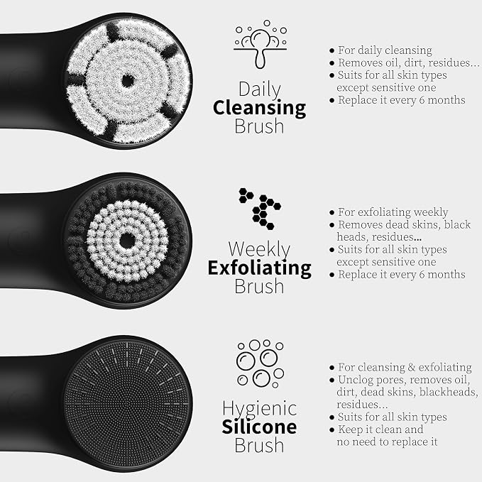 Premium Face Scrubber, Deep Pore Cleansing Brush, Waterproof & Rechargeable - Image 3