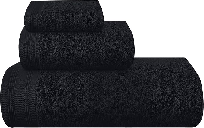 Ultra Soft 3 Pack Cotton Towel Set, Contains a Bath Towels 28x55 inch, a Hand by Unknown