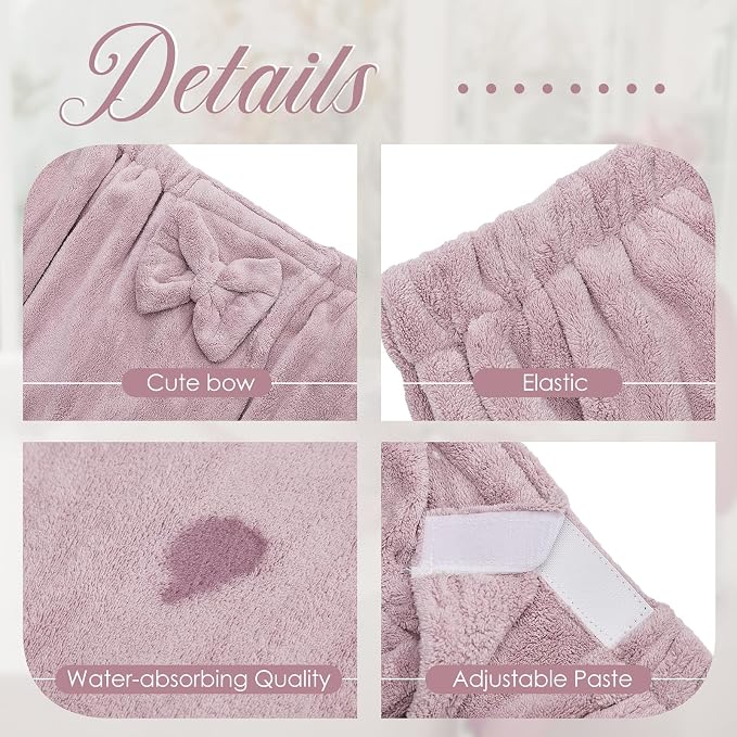 Xtinmee 2 Sets Plus Size Womens Wrap Towel - Image 3