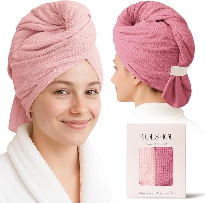 ROLSHOL 2 Pack Microfiber Hair Towel Wrap by ROLSHOL