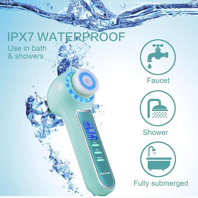 UMICKOO Face Scrubber Exfoliator, Facial Cleansing Brush Waterproof - Image 5