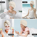 TENSTARS 5 Pack Thicken Microfiber Hair Towel Wrap - Image 6