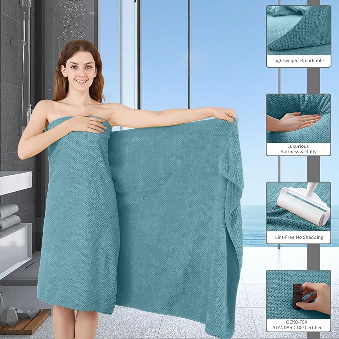 Extra Large Bath Towel Set of 4, Oversized Bath Sheet Super Soft Highly - Image 4