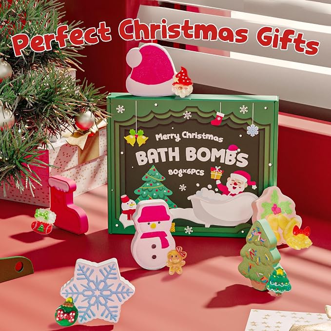 Christmas Bath Bombs Shower Steamers: 6 Pack Handmade Natural Organic Bath Bomb - Image 6