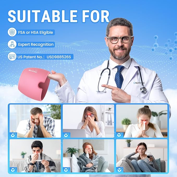 ONLYCARE Migraine Relief Cap, Soothing Migraine Mask, Upgraded Odorless Gel Ice - Image 7