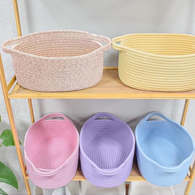 ABenkle Small Basket with Handles, Boho Decorative Rope Woven Dog Cat Toy - Image 6