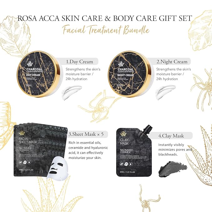 23 Pcs Mother's Day Gift for Mom, Charcoal Skin Care Set for Women & Men - Image 3