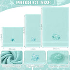 3 Pcs Rustic Sea Turtle Bathroom Towel Set Farmhouse Embroidered Sea Turtle - Image 2