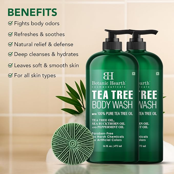 Botanic Hearth Tea Tree Body Wash 2Pack, - Image 3