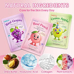14 Pack Fruit Face Masks Skincare - Image 3