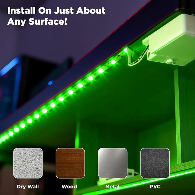 BestLuz Battery Powered LED Strip Lights 2X 3.33ft Flexible Green Light Strip - Image 4