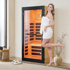 OUTEXER Sauna One Person Infrared Saunas Room Chilean Pine Wood 1050W Dry - Image 8