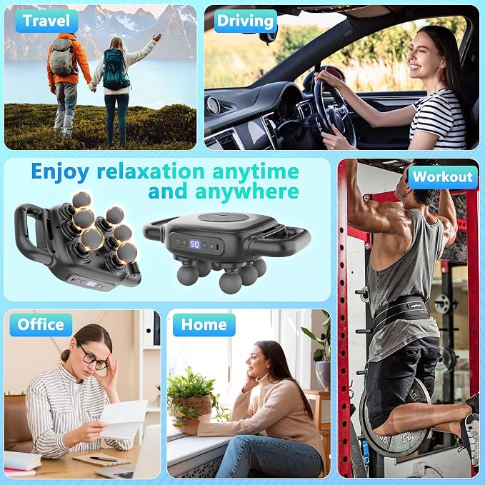 UFFAE Six Head Massage Gun, 50 Intensity Levels & 9 Massage Modes, Equipped - Image 8