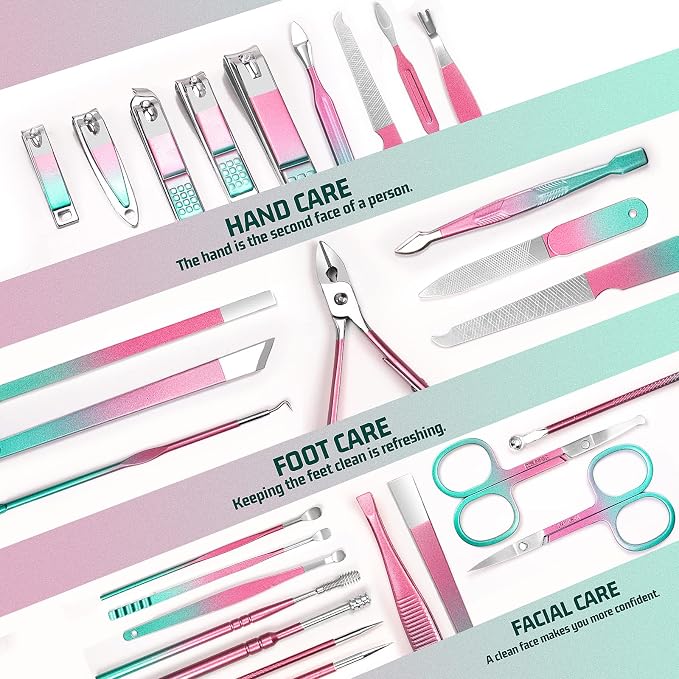 WOAMA Manicure Set 30 In 1 Pedicure Kit Nail Clippers Set Manicure Kit - Image 5
