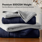 Madison Park 800GSM Bathroom Towel Set of 8 100% Cotton Bath Towel Set - Image 2