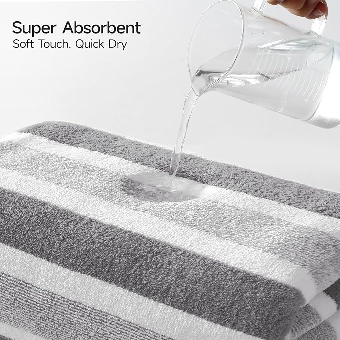 REDKISS Ultra Soft Bath Towel Sets 6-Piece 35"x70" | 100% Microfiber, Highly - Image 4