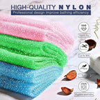 UJFQBH 3 Piece Bright Style African exfoliating net Exfoliating Shower Set Long - Image 4