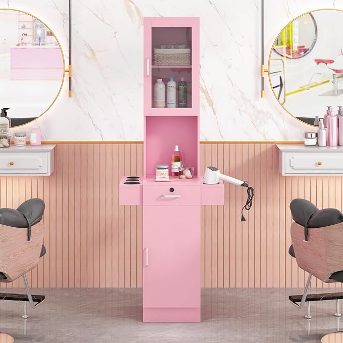 RESHABLE Salon Station for Hair Stylist, Hair Styling Storage Cabinet - Image 4