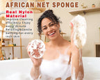 2 Pack African Net Sponge Exfoliating Body Scrubber Bath Sponge - Image 3