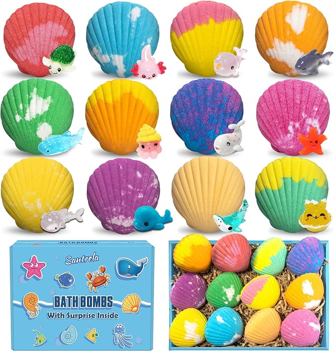 Bath Bombs for Kids with Surprise Toys Inside, 12 Pack Shell Kids Bath Bombs - Image 7