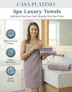 Casa Platino 100% Ringspun Cotton Bath Towel Set - Image 2