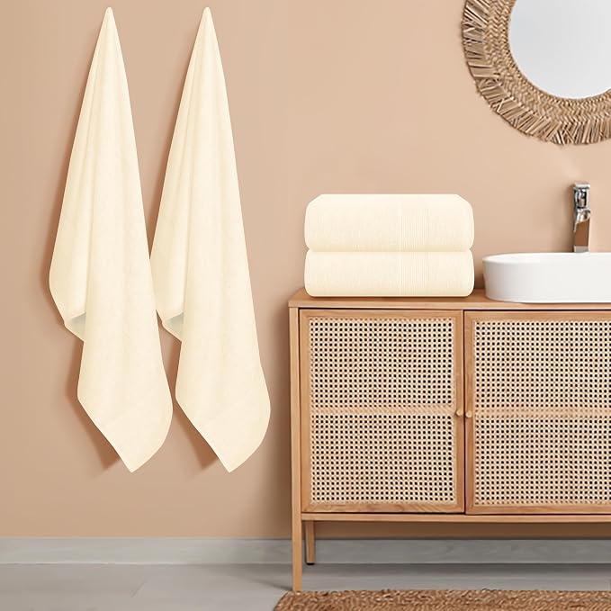 Belizzi Home 4 Pack Bath Towel Set 27x54, 100% Ring Spun Cotton, Ultra Soft - Image 3