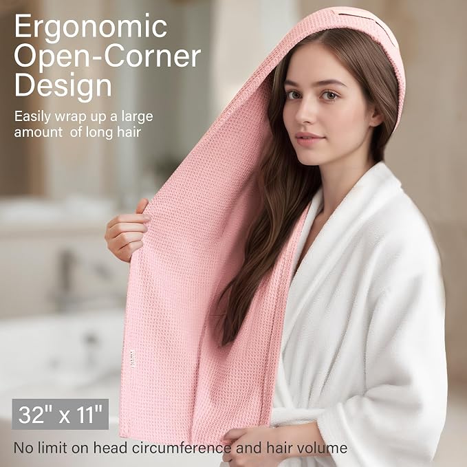 ROLSHOL 2 Pack Microfiber Hair Towel Wrap - Image 3