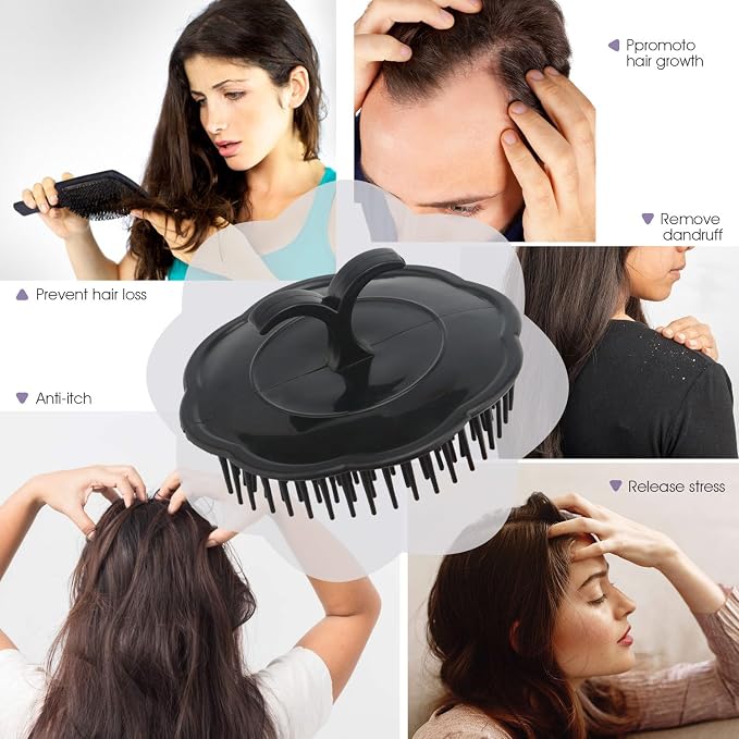 Segbeauty Mens Shampoo Brush, Massage Hair Brush Floriated Shower Comb - Image 7