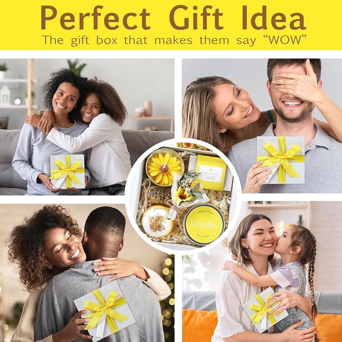 Birthday Gifts for Women – Yellow Sunshine Spa Gift Box, Luxury Bath & Self - Image 6