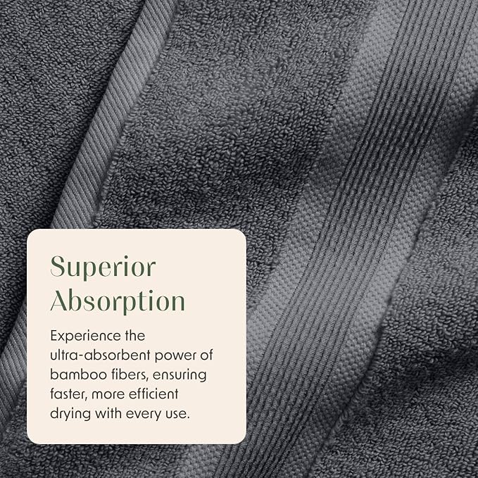 Springtree Home Luxury Viscose from Bamboo Bath Towel Set of 4 | 35% Viscose - Image 6
