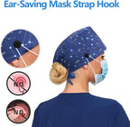 Satin Lined Scrub Cap, Adjustable Surgical Cap - Image 2