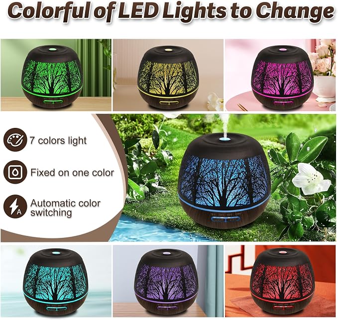 Roonbo Diffusers for Essential Oils Large Room 400ml, Essential Oil Diffuser - Image 2