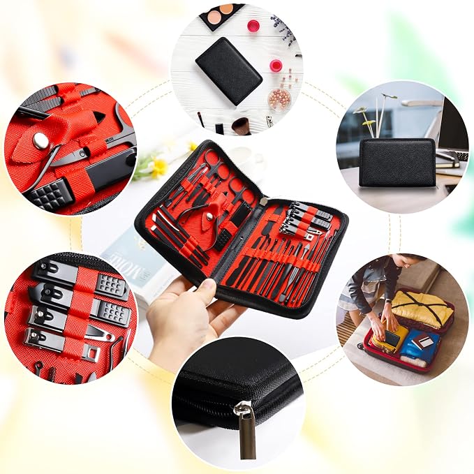 Manicure Set Pedicure Kit Womens Nail Clippers Set 32 in 1 Professional - Image 8