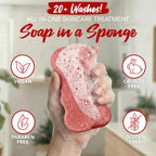 Spongeables Body Wash in a 20+ Wash Sponge, Pomegranate Punch - Image 3