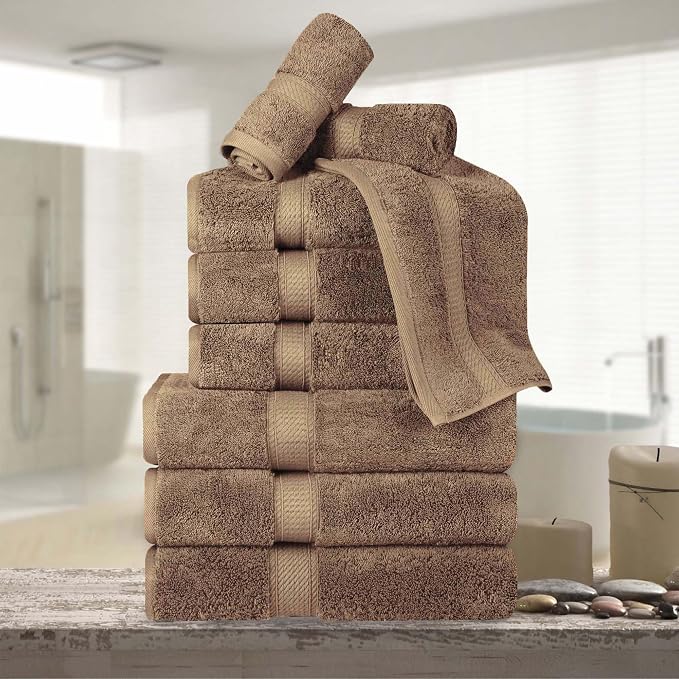 Superior Egyptian Cotton Pile 9 Piece Towel Set, Includes 3 Bath, 3 Hand by SUPERIOR
