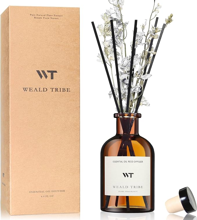 WEALD TRIBE Reed Diffuser Set for Bathroom Air Fresheners, Oil Diffuser Sticks by WEALD+TRIBE