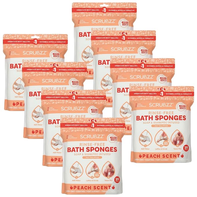 Scrubzz Disposable No Rinse Bathing Wipes by Scrubzz