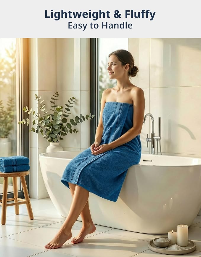 LANE LINEN 100% Cotton 4 Pack Bath Towels Set - Image 2