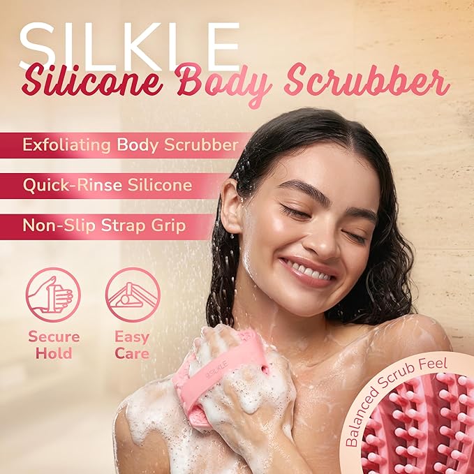 SILKLE Silicone Body Scrubber – Gentle Exfoliating Shower Scrubber - Image 2
