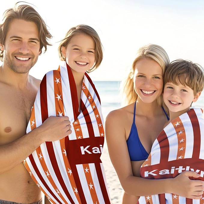 JML Custom Beach Towel with Name, Personalized Microfiber Beach Towel with Name - Image 4