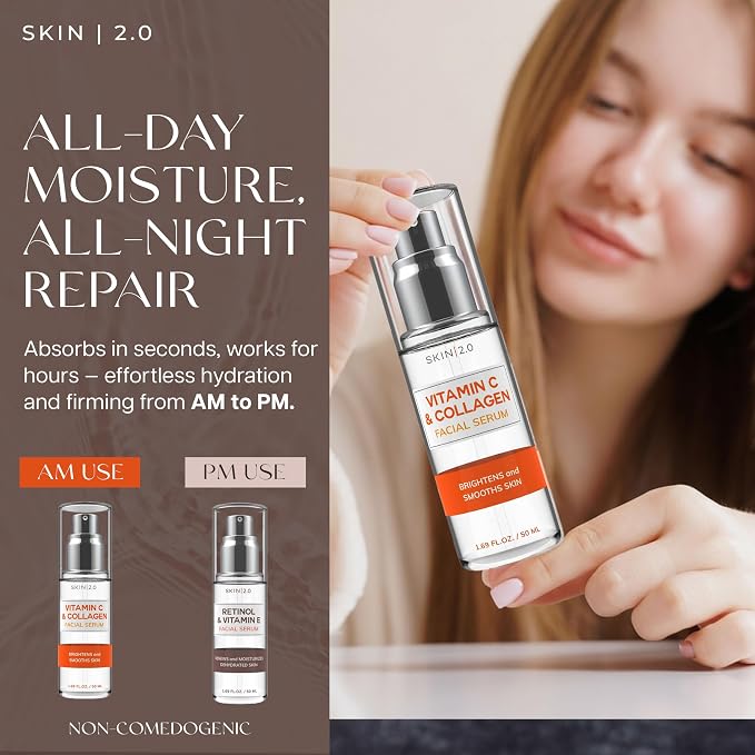 Skin 2.0 Retinol & Vitamin E + Collagen & Vitamin C Serum - Image 3