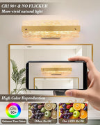 Brushe Gold Bathroom Vanity Light, 16.5 Inch 10W Dimmable LED Bathroom Light - Image 6